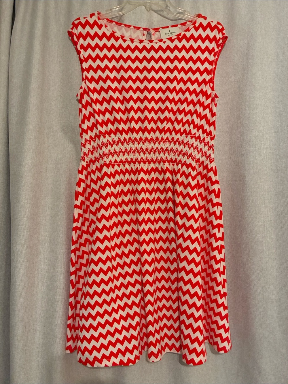 Kate Spade Red & White Chevron Sleeveless Dress, Small